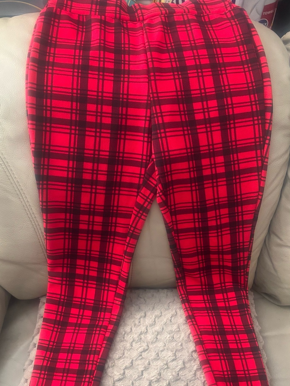 Red Black Plaid Pants